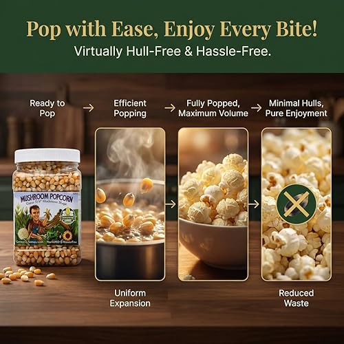 Miniatura 8 de Princeton Popcorn Signature Easy Pop™ Mushroom Popcorn Kernels – New 2026 Ultra-Premium Variety, Pops Large & Round, Easy-Popping with Fewer Hulls