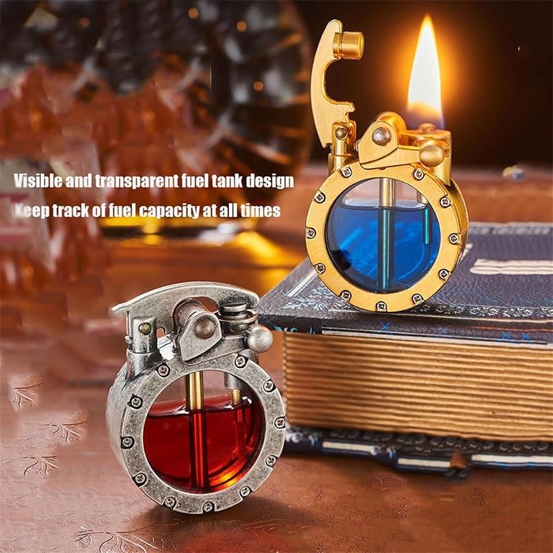 Encendedor clásico vintage de queroseno con palanca miniatura 4