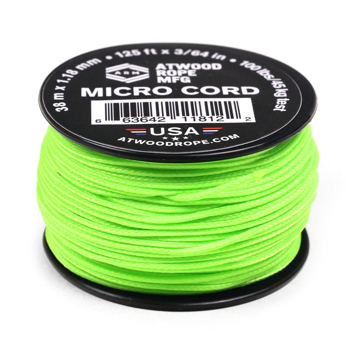 Atwood Rope MFG Micro Utility Cord 1.18mm X 125ft Reusable Spool | Tactical Nylon/Polyester Fishing Gear, Jewelry Making, Camping Accessories