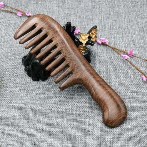 Peigne en bois de santal naturel de 18,5 cm pour massage du cuir chevelu au salon ou à la maison