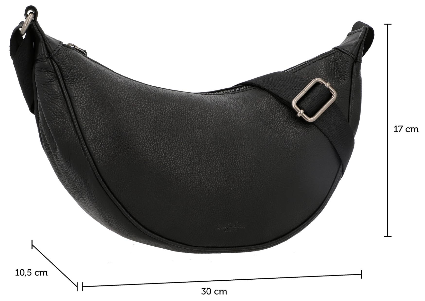 Gusti Bandolera de Cuero - Erika bolso de mano bolso hombro cuero negro