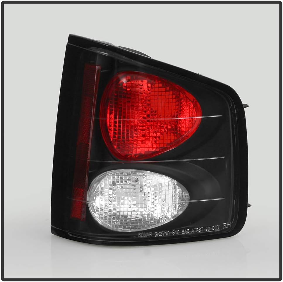 AKKON - For 94-04 Chevy S-10 | GMC Sonoma | 96-00 Isuzu Hombra Black Rear Tail Lights Signal Brake Lamps Smoked Left + Right