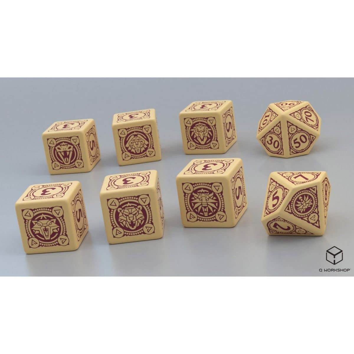 The Witcher TTRPG Essential Dice Set by R. Talsorian – 12mm – Compatible with TTRPG, RPG, D&D, DND, Dungeons and Dragons – Includes 8 Dice – D6 D10