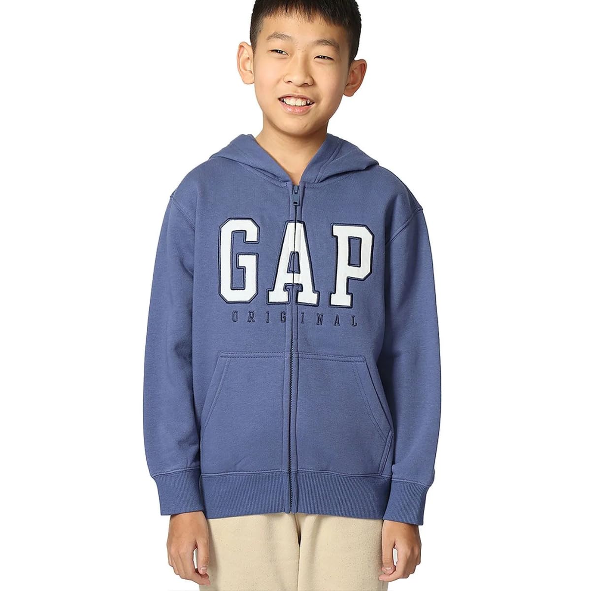 GAP Boys' Logo Hoodie Hooded Full Zip Sweatshirt