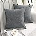 MIULEE 2 Piezas Funda de Cojín Moderna de Lino Cruzado de Estilo de Casa Rural Funda de Almohada Decorativa Cremallera Oculta para Sofá Cama Hogar Decoración de Cojín 65 x 65 cm Gris Claro