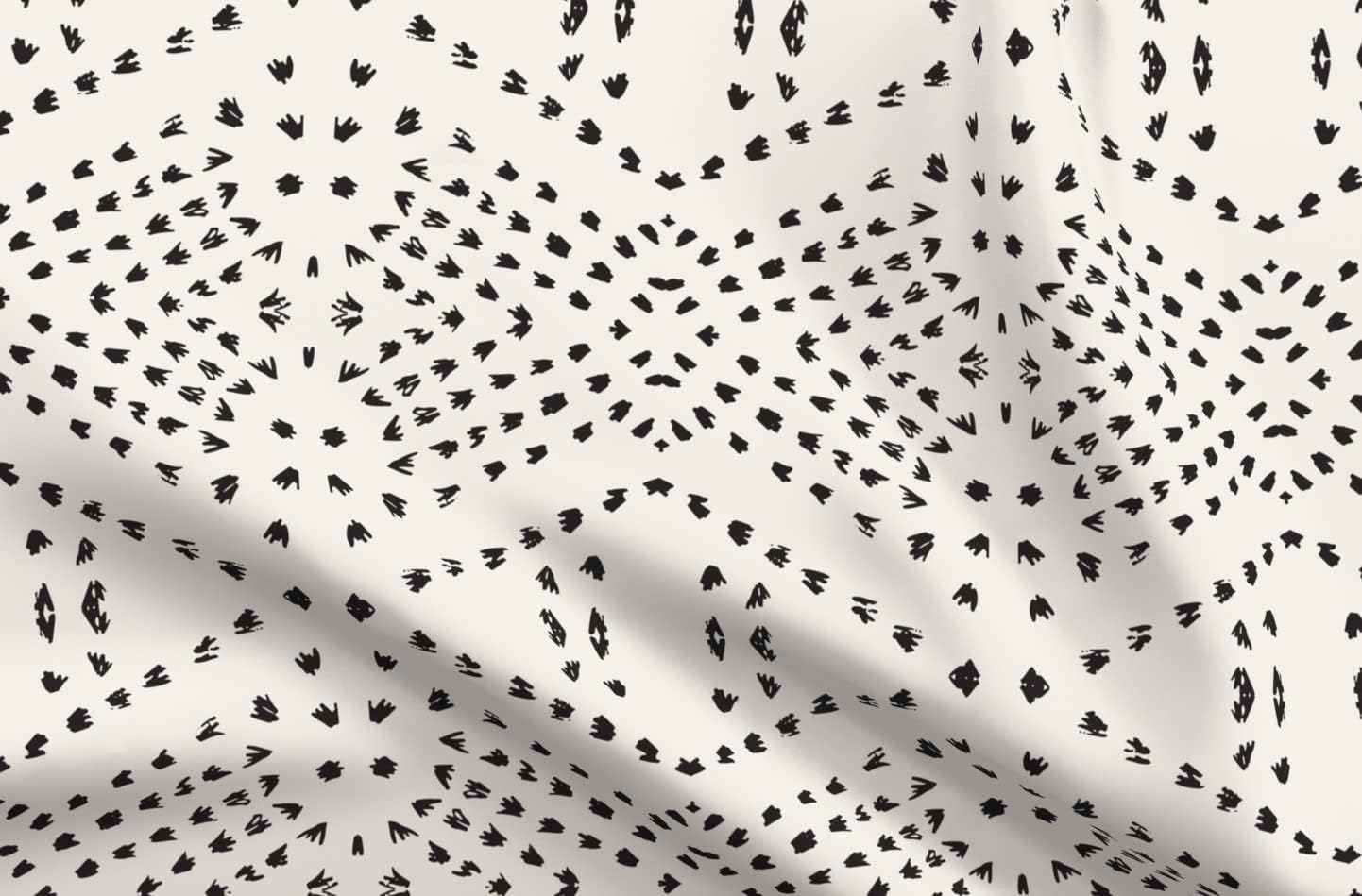 Spoonflower Fabric - Bohemian Mud Cloth Boho Modern Dots Black and White Farmhouse Printed on Upholstery Velvet Fabric Fat Quarter - Upholstery Home Decor Bottomweight Apparel