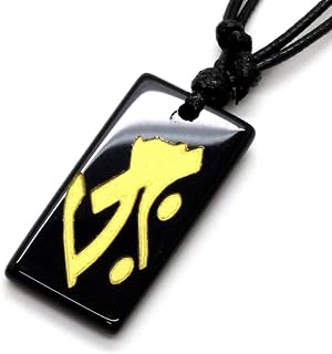 [石輝] 丑虎生まれの金彫り守護梵字入り天然石オニキスプレートペンダントネックレス 虚空像菩薩タラーク 234