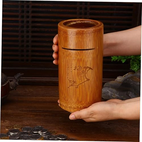 Miniatura 5 de Alcancía de cambio de tarro de dinero, decoración del cuarto del bebé, Banco de dinero de madera, tarros de almacenamiento de monedas, banco de