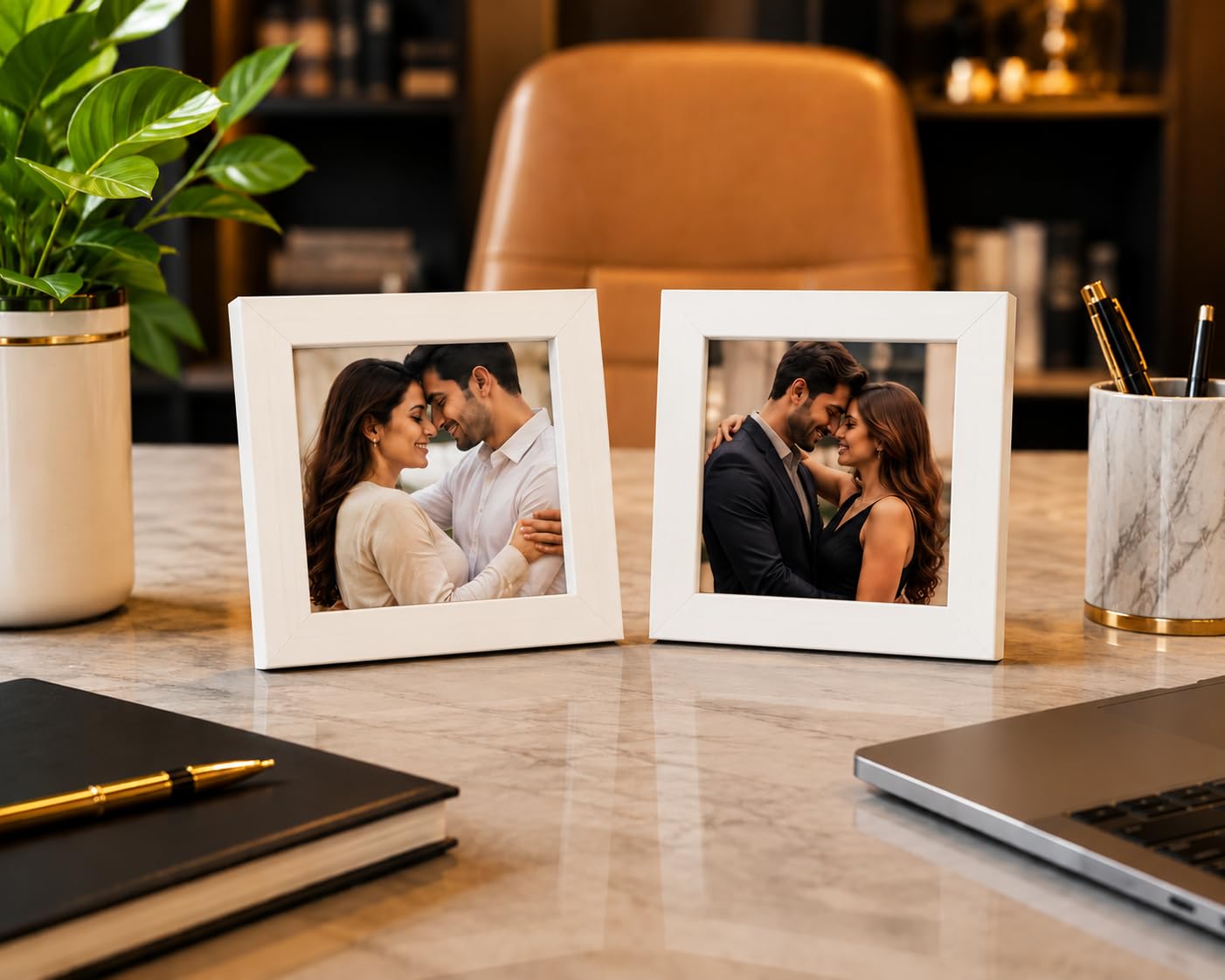 Customizable 4x4 Photo Frame Set of 2 | White Table Top Photo Frames with Stand | Acrylic Front Personalized Picture Frames for Photos | Mini Photo Frame for Home Decor, Desk, Gifts (White)-image-38
