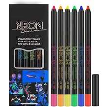 Deepmind 6 Colors Eyeliner Set, Colorful Neon Eyeliner Pencil Rainbow Waterproof Long Lasting Colorful Milti-Functional Eyeshadow Pen