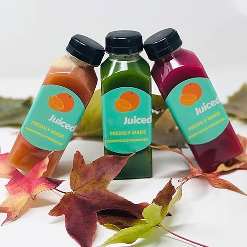 Miniatura 5 de 30 botellas de plástico para jugo de 10 onzas, botellas reutilizables desechables transparentes con tapas negras a prueba de manipulaciones,