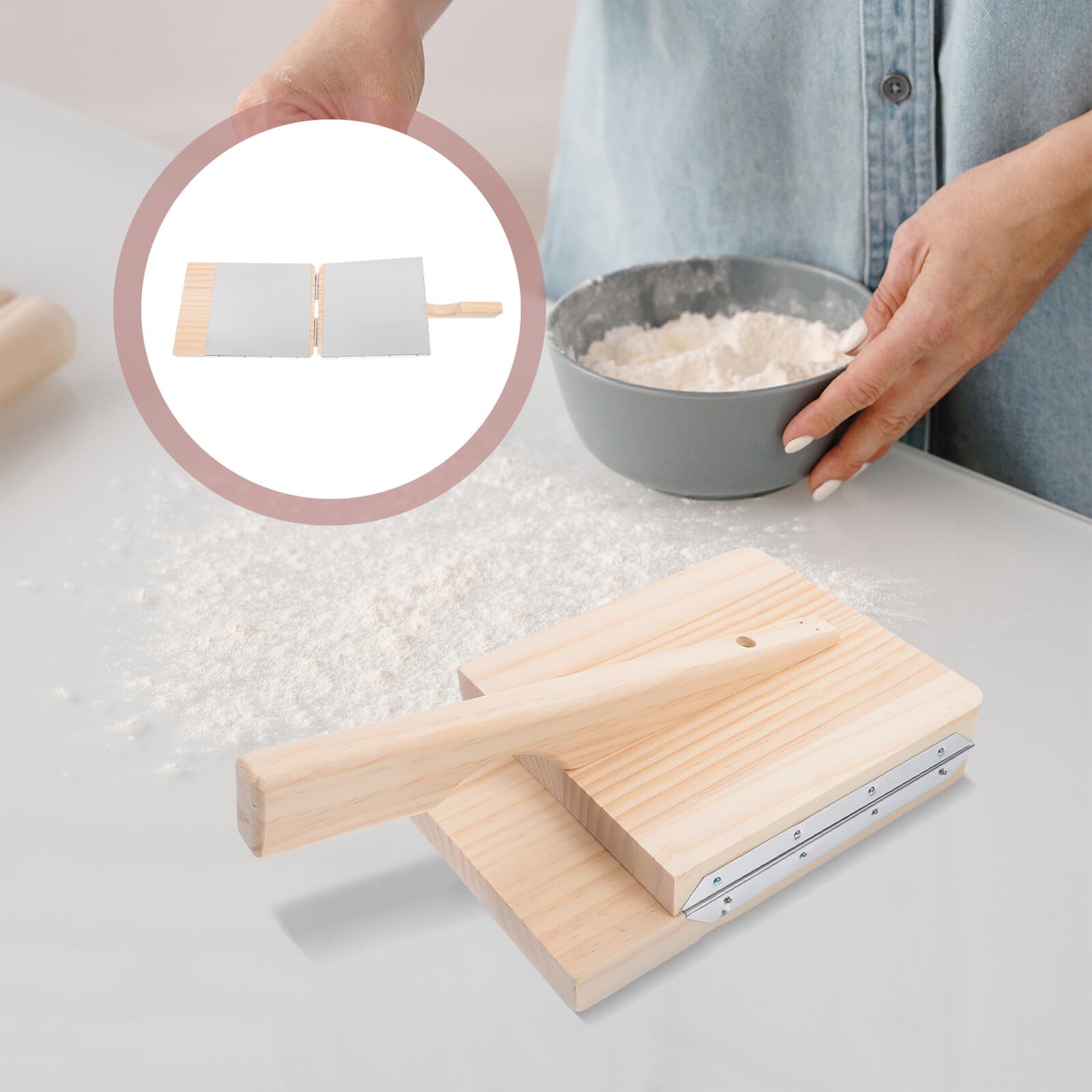 Uonlytech Pressa per Gnocchi in Legno Stampo per Impasto Utensile per Pressare Ravioli Strumento da Cucina per Preparazione Involucro Gnocchi Attrezzatura per Cottura Domestica