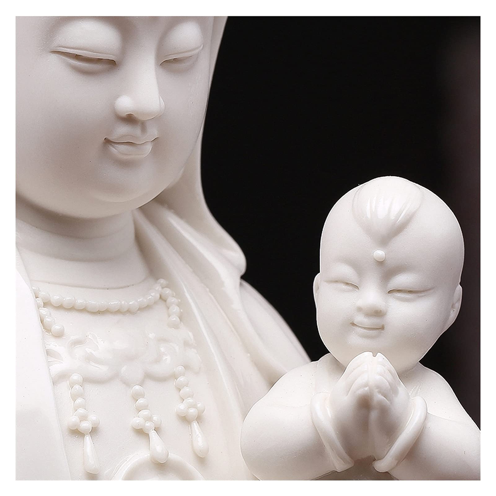 estatua de Buda o Bodhisattva Guanyin Buda estatua artesanía de porcelana blanca decoración de guanyin, para la sala de estar Oficina decoración del hogar consagrada, dar al colega liderazgo del regal