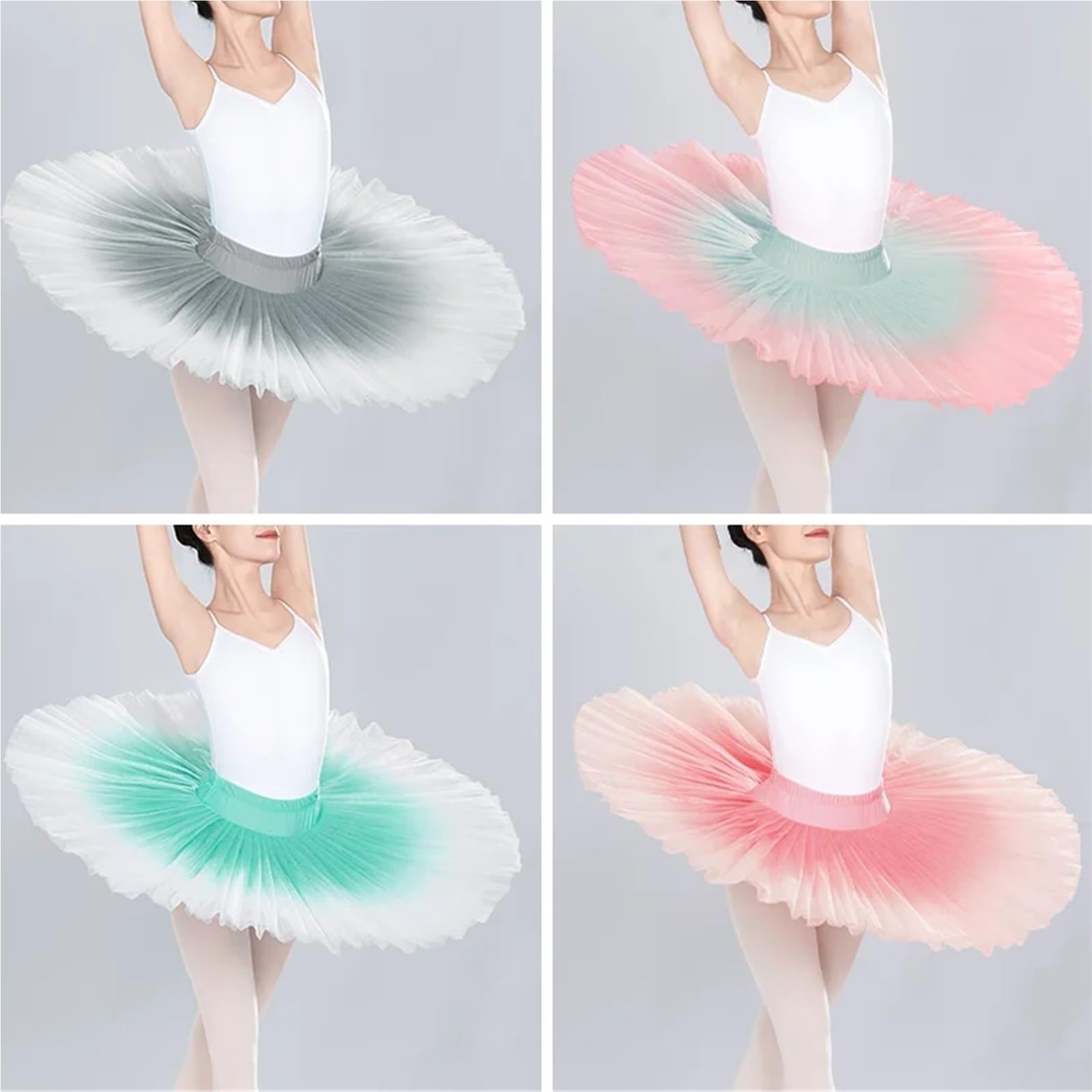 Faldas de tutú Ballet for Mujer, Adolescentes y Adultas, 7 Capas, Estilo El Lago los cisnes, for práctica Baile, con Degradado para Mujeres