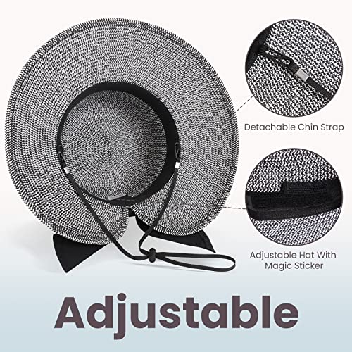 Verabella Womens Hats Summer Sun Hat For Women Foldable/Packable Women Beach Hat Floppy Women's Sun Hats Beach Straw Bucket Hat Women Hats For Summer,Mix #TOP2