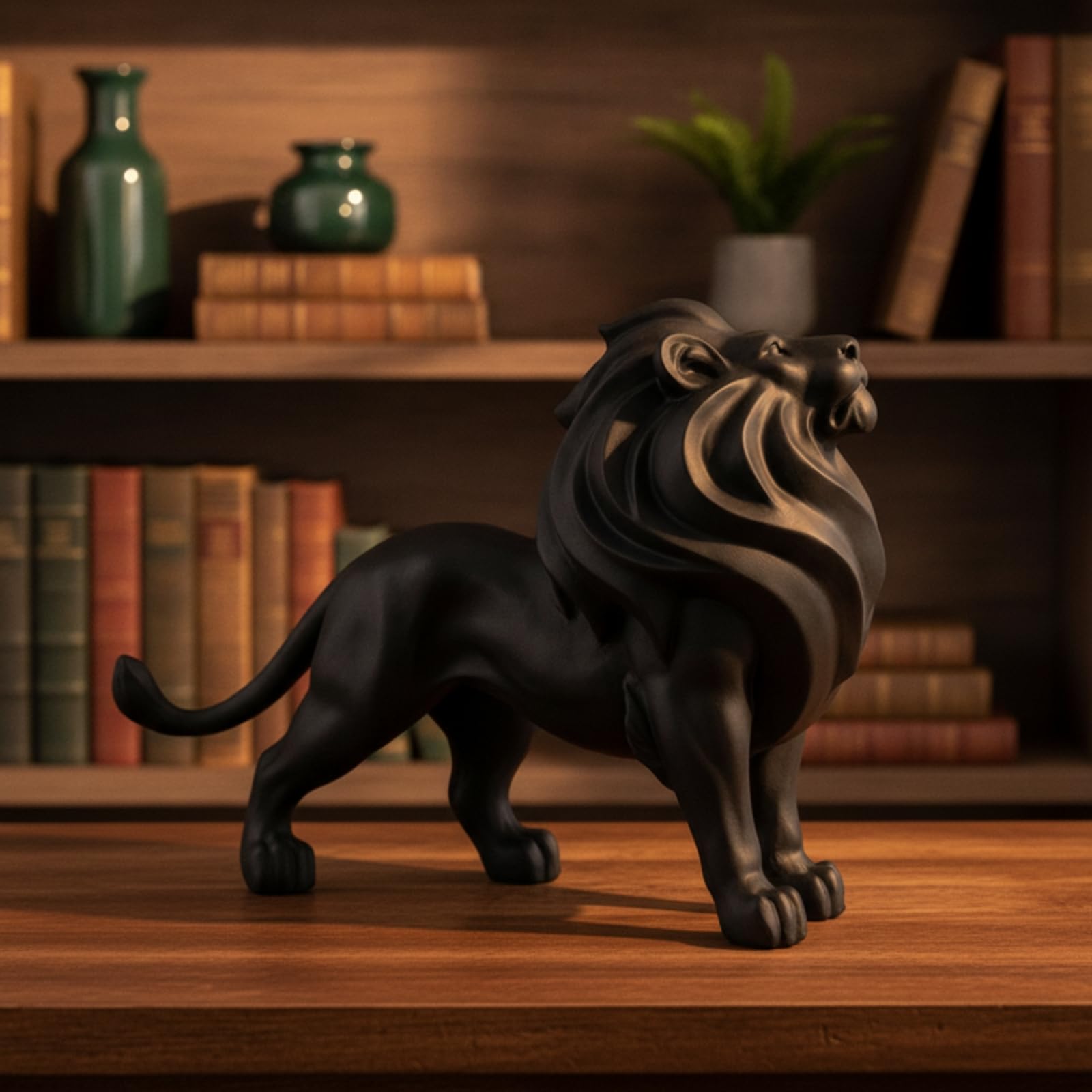 Escultura León Mate Figura León Artística coración para Oficina, Recibidor