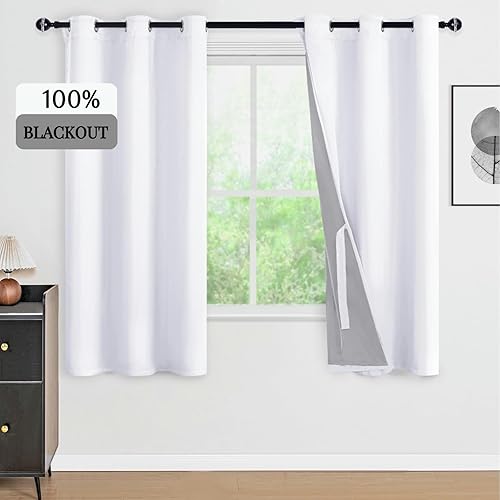 Miniatura 164 de DWCN Cortinas opacas 100% grises de 84 pulgadas de largo para dormitorio con forro negro, doble capa con aislamiento térmico, paneles de cortina