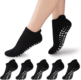 Yoga Socks For Women Non-Slip Grips Straps Ideal For Pilates