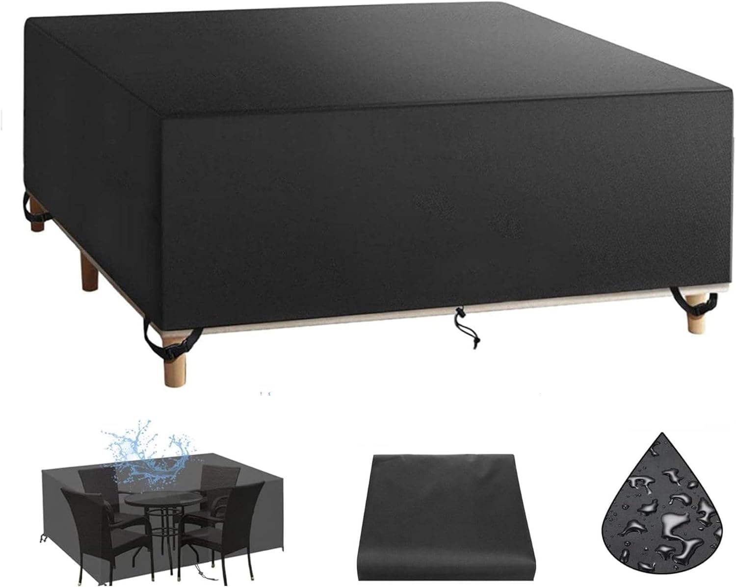 Housse de mobilier de Jardin en Osier contre la pluie bâche étanche grand salon de jardin 325cm