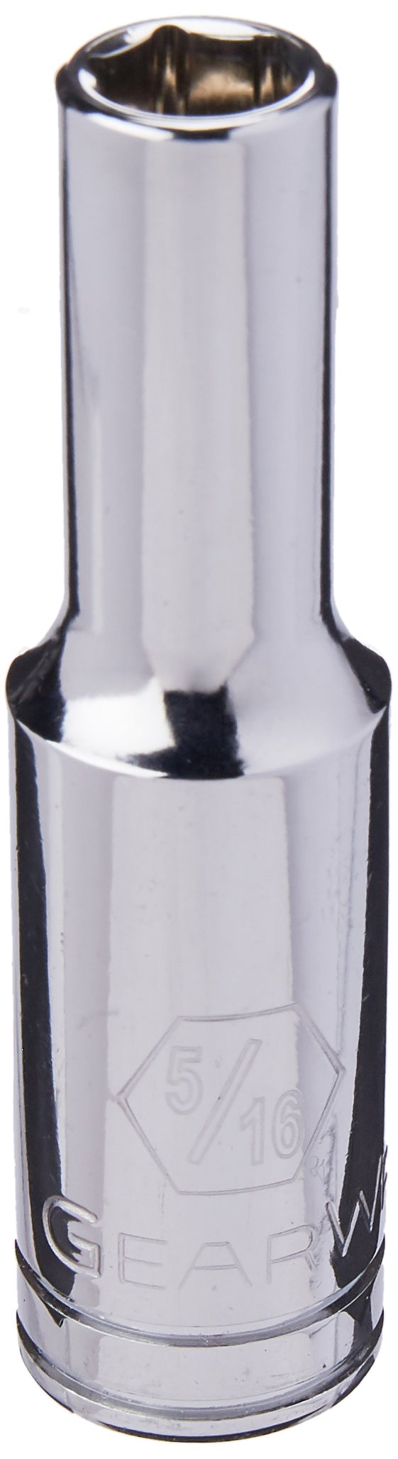 GearWrench 80364 3/8" Drive 6 Point Deep SAE Socket 5/16", Black, 5/16 in