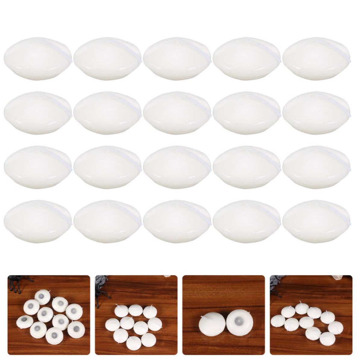 UKCOCO 100 Piezas Velas Flotantes de Parafina sin Aroma, Color Blanco, Iluminación Ligera, Velas de Boda para Fiestas y Bares