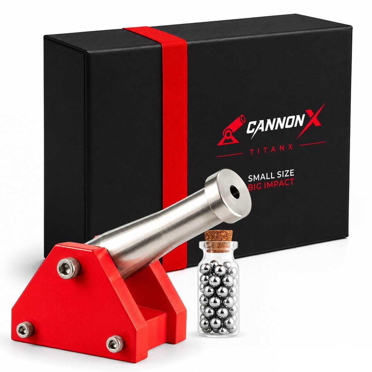 CANNONX Titan-X Mini Cannon Showpiece | Premium Metal Desk Decor | 304 Stainless Steel Barrel & Aluminium Base | Military Gift for Men | Inferno Red-picture-14