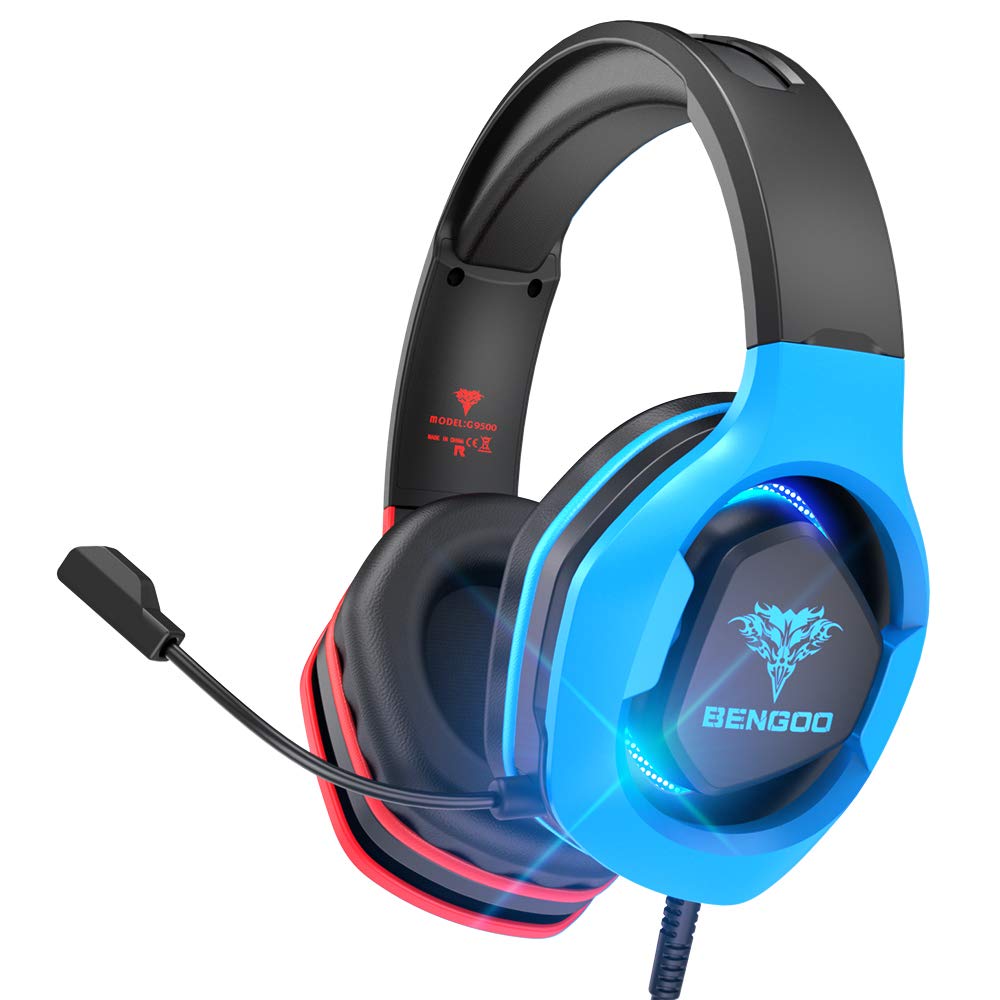 BENGOO G9500 Gaming Headset Headphones for PS4 Xbox One PC Controller, Over Ear Headphones with 720° Noise Cancelling Mic,...