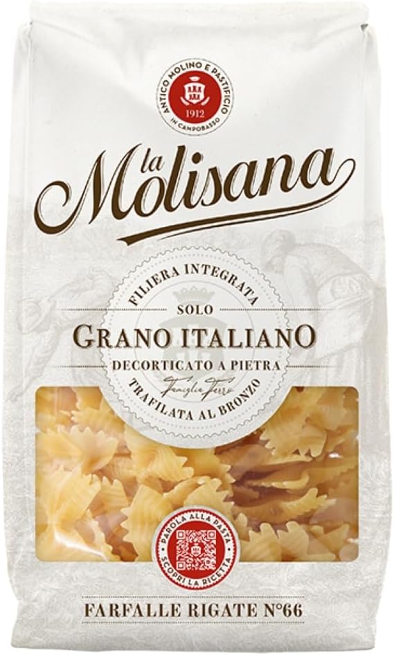 Farfalle Rigate N°66 Durum Wheat Semolina Pasta, 17.64 oz ℮ 1.1 lbs ℮ 500 g