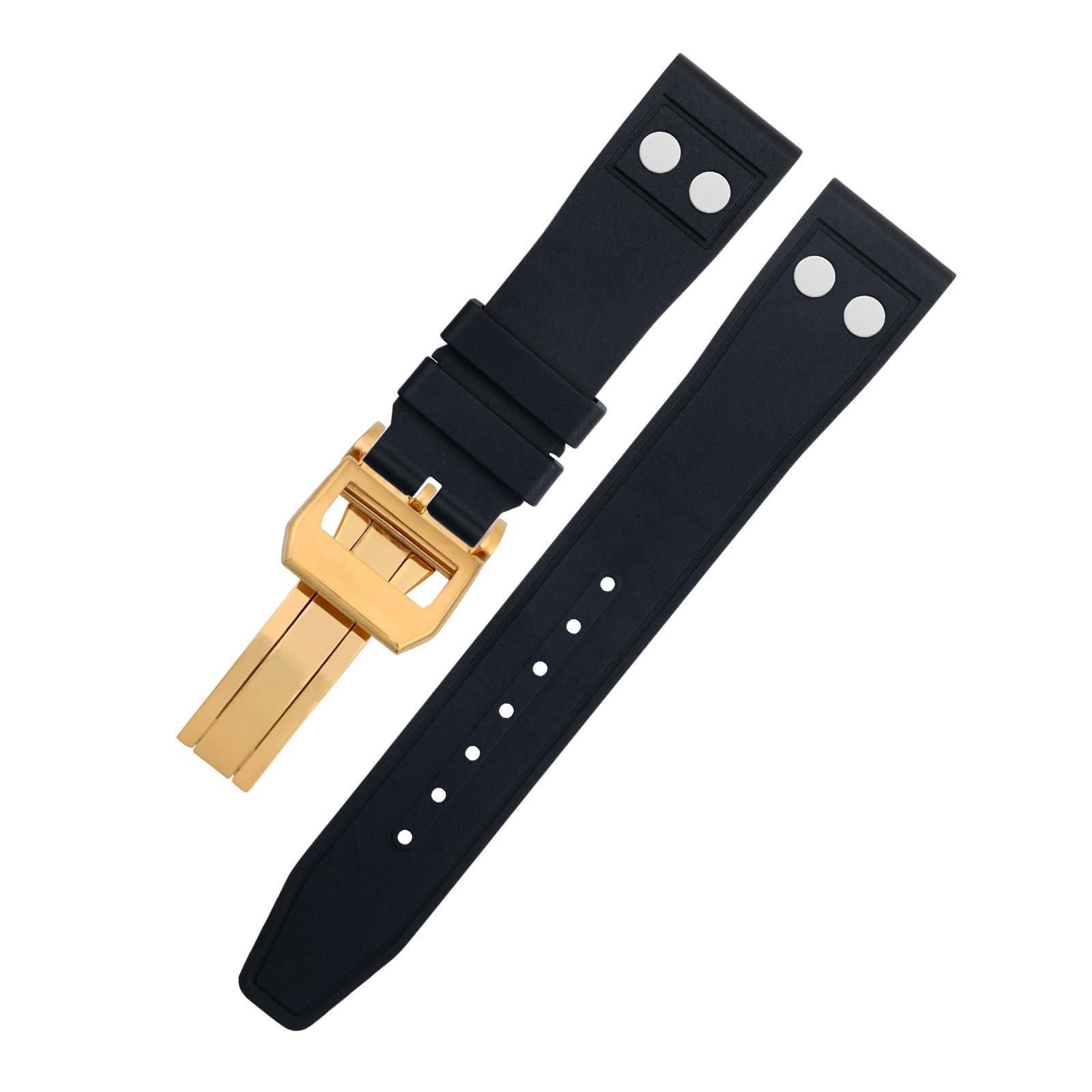 Caoutchouc fluoré Naturel de 22mm avec Rivet pour Bracelet Souple Portugais