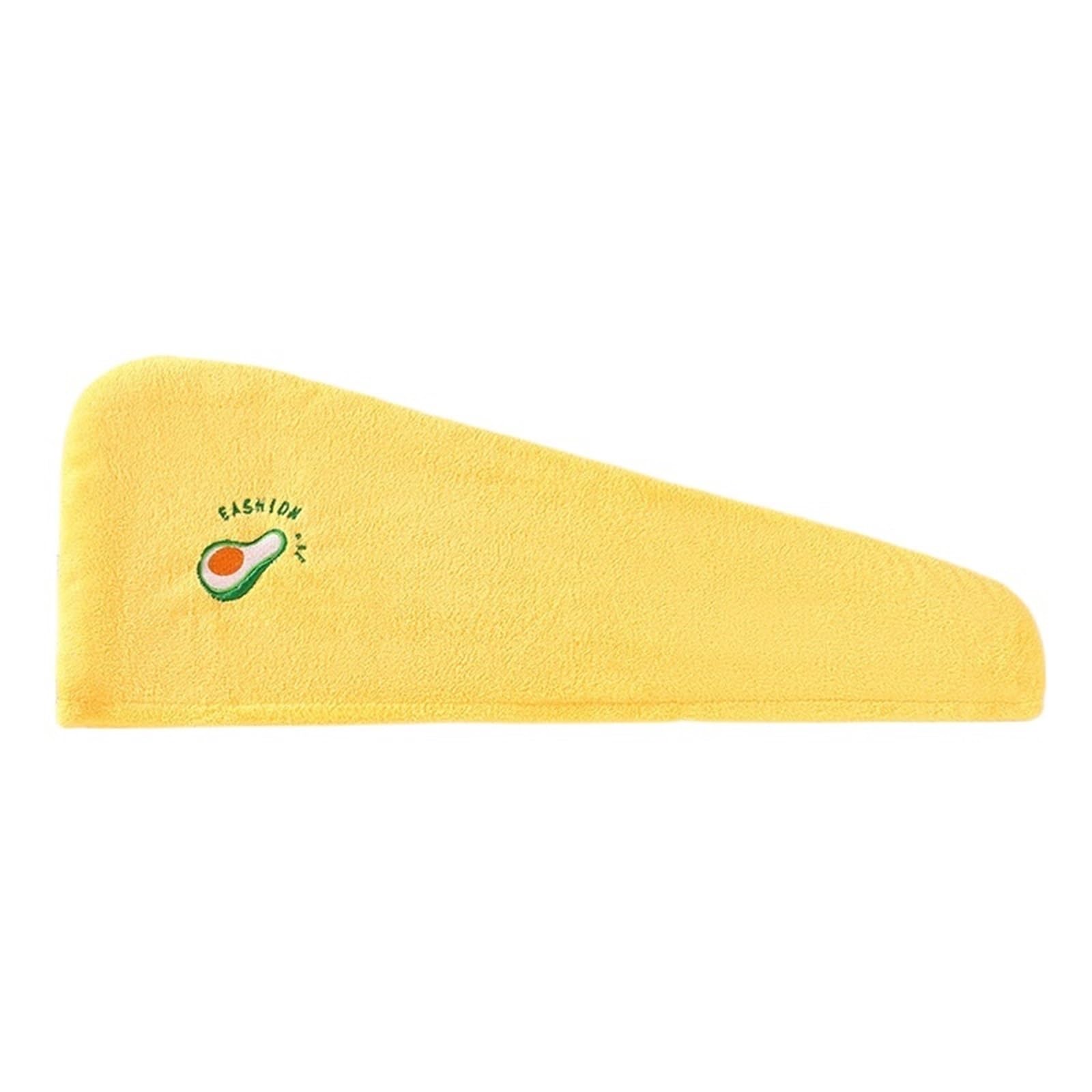 SUODEBYY Hair Towel 1Pc Embroidery Style Hair Drying Cap, Coral Fleece Thickened Towel For Bathroom, Women's Absorbent Quick Shower(Yellow)