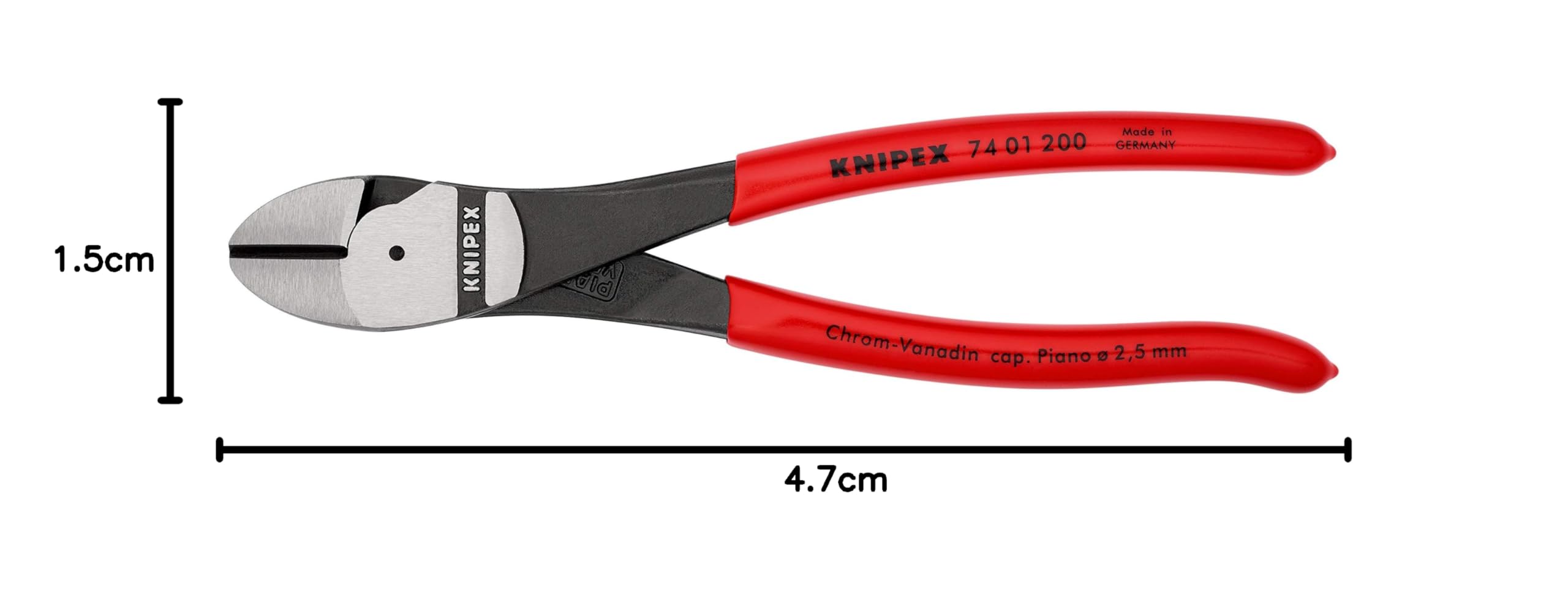 KNIPEX Tronchese laterale per meccanica tipo forte rivestiti in resina sintetica 200 mm, 74 01 200