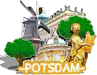 Vista 1 de Alemania Potsdam imán de nevera de madera 3D hitos de viaje coleccionables recuerdos decoración hecha a mano -293