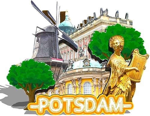 Alemania Potsdam imán de nevera de madera 3D hitos de viaje coleccionables recuerdos decoración hecha a mano -293