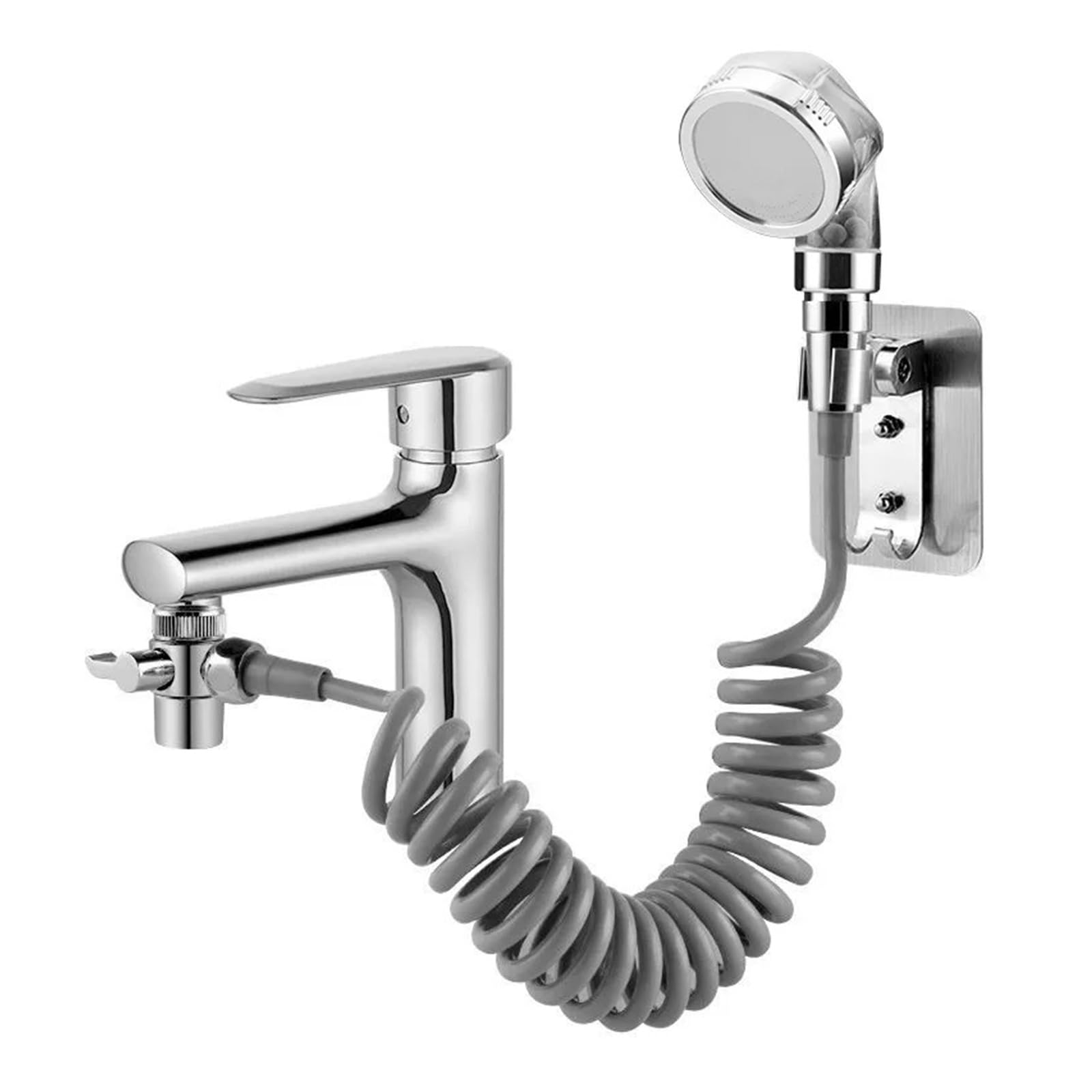Manguera de ducha retráctil de 2 m, flexible G1/2, manguera de agua universal para baño, baño de mascotas, higiene personal, plástico de fácil instalación