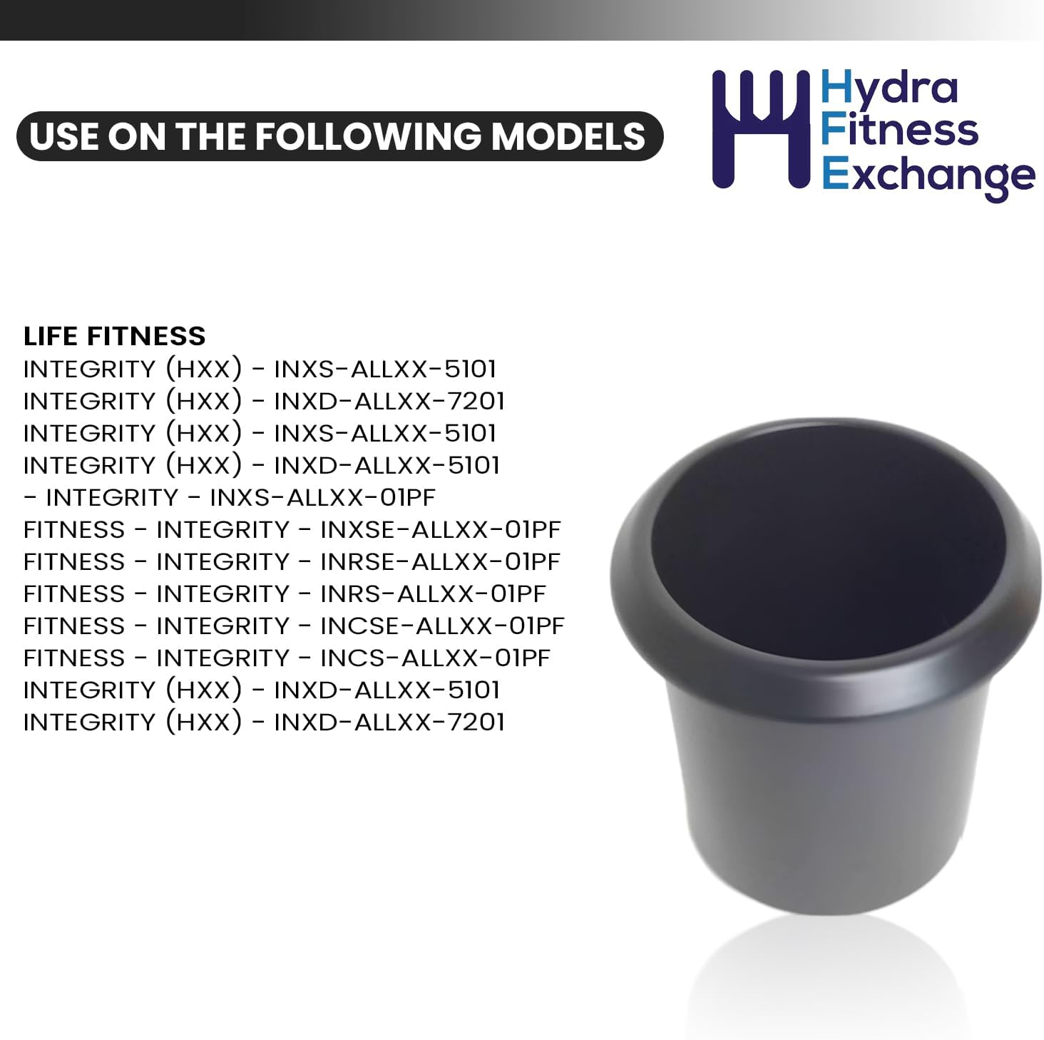 Hydra Fitness Exchange Elliptical Water Bottle Holder – Universal Gym Fitness Machine Cup Holder Durable Plastic Drink Holder for Home & Commercial Ellipticals - Life Fitness Compatible Charcoal Gray