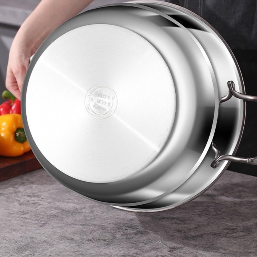 Olla Vaporera para acero Inoxidable 304 5L Doble Capa con Rejilla para Cocinar Arroz Verduras al para vapor Grande Cocina Familiar