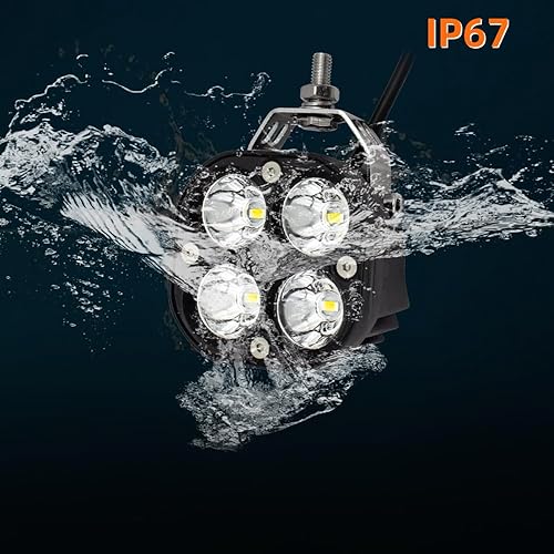 Miniatura 10 de Luces antiniebla LED rojas para conducción todoterreno, luces de trabajo auxiliares, 2 unidades, 40 W, 3 pulgadas, luces rojas de pesca para caza,