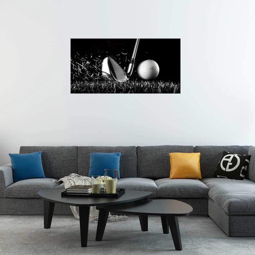 gold mi Golf Canvas Wall Art Print Black and White Artwork Home Office Picture Golf Ball Sport Painting for Gym Living Room Wall Decor Frame 30x60inch Large gold mi Golf Canvas Wall Art Print Black and White Artwork Home Office Picture Golf Ball Sport Painting for Gym Living Room Wall Decor Frame 30x60inch Large