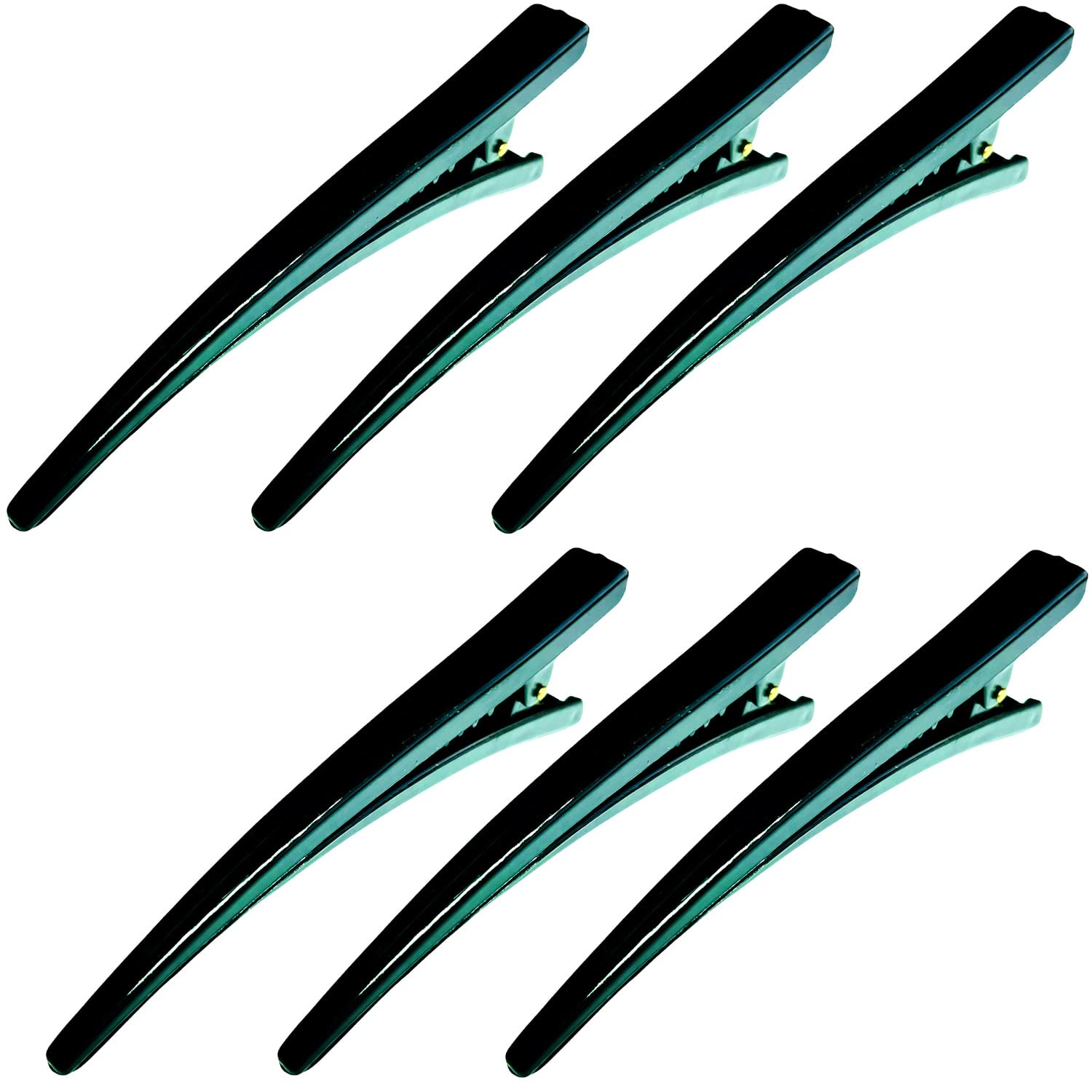 Premify Duckbill hair Clips, Large Black Gloss Hair Clips, 5”/ 13cm Plastic Hair Styling Clips, Professional for Salon and Women Duckbill Sectioning Hair Clip, Hair Accessories