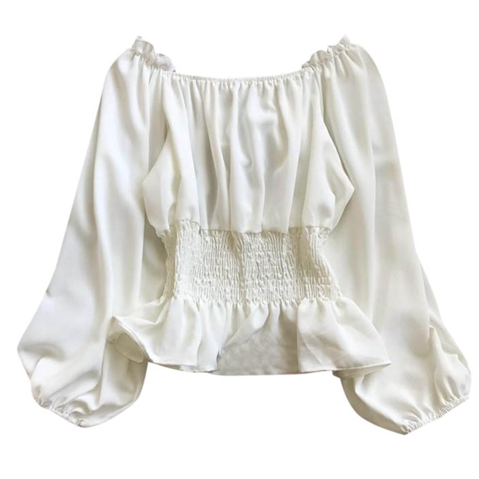 Blusa Renacentista Medieval Gótica Para Mujer – Mangas De Trompeta, Corsé, Hombros Al Descubierto, Estilo Victoriano