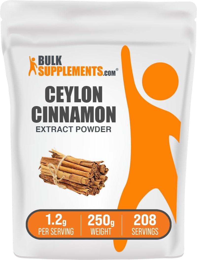 BulkSupplements.com Cinnamon Bark Extract Powder - Ceylon Cinnamon Supplement, Herbal Supplement - Vegan & Gluten Free, 1.2g per Serving, 500g (1.1 lbs) (Pack of 1)