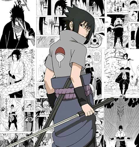 Image of Posternet Set of 12 (A4) Size poster Sasuke Uchiha manga kit wall decor 300 GSM hard poster Naruto posters Paper Print (A4) Full size (33 inch X 23 inch, Packed)