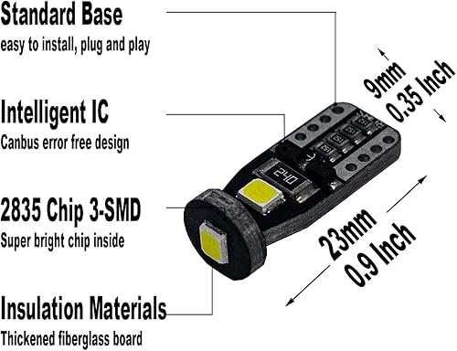 Miniatura 3 de Yoper Kit de luz LED para mapa de cúpula interior, compatible con placa de espejo de tocador Toyota Tacoma 2016-2021, blanco brillante 6000K