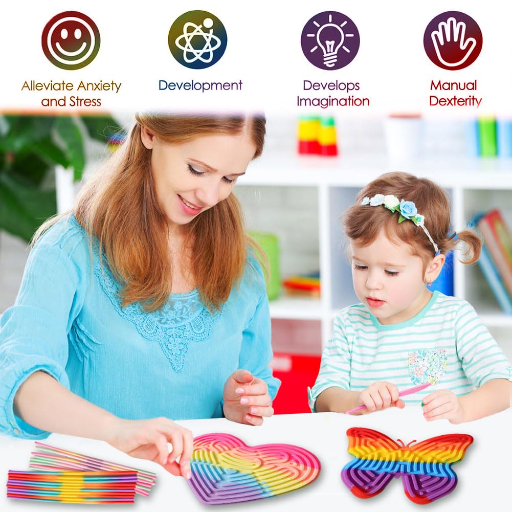 2 Sets Sensory Activity Board,Silicone Fidget Board Toys For Calming Duble Sided Design Kids Busy Board,Calm Down Fidget Toy for Travel Calming Stress - Image 5