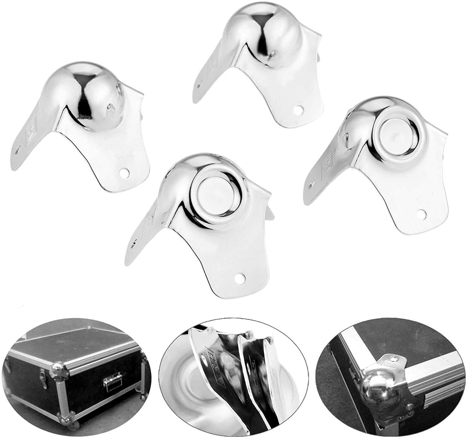 Protectores de Muebles Esquina, Protector de Esquina de Borde, 1 Pieza Muebles artesanales Forma de Bola de Metal Soporte de Esquina Protector de protección para Maleta de Madera Cuerno Bolsas de ai