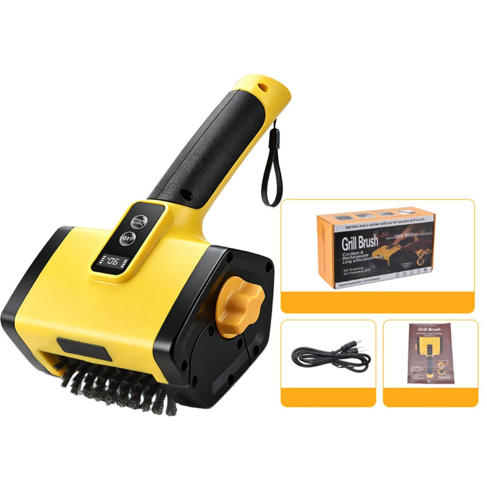 Spazzola Elettrica Per Griglia 2 Velocità Potenti e Ricaricabile | Spazzola Elettrica Automatica per Barbecue Adatto A Barbecue All'Aperto, Patio, Giardino, Uso Interno, Cucina, Forno, Casa E