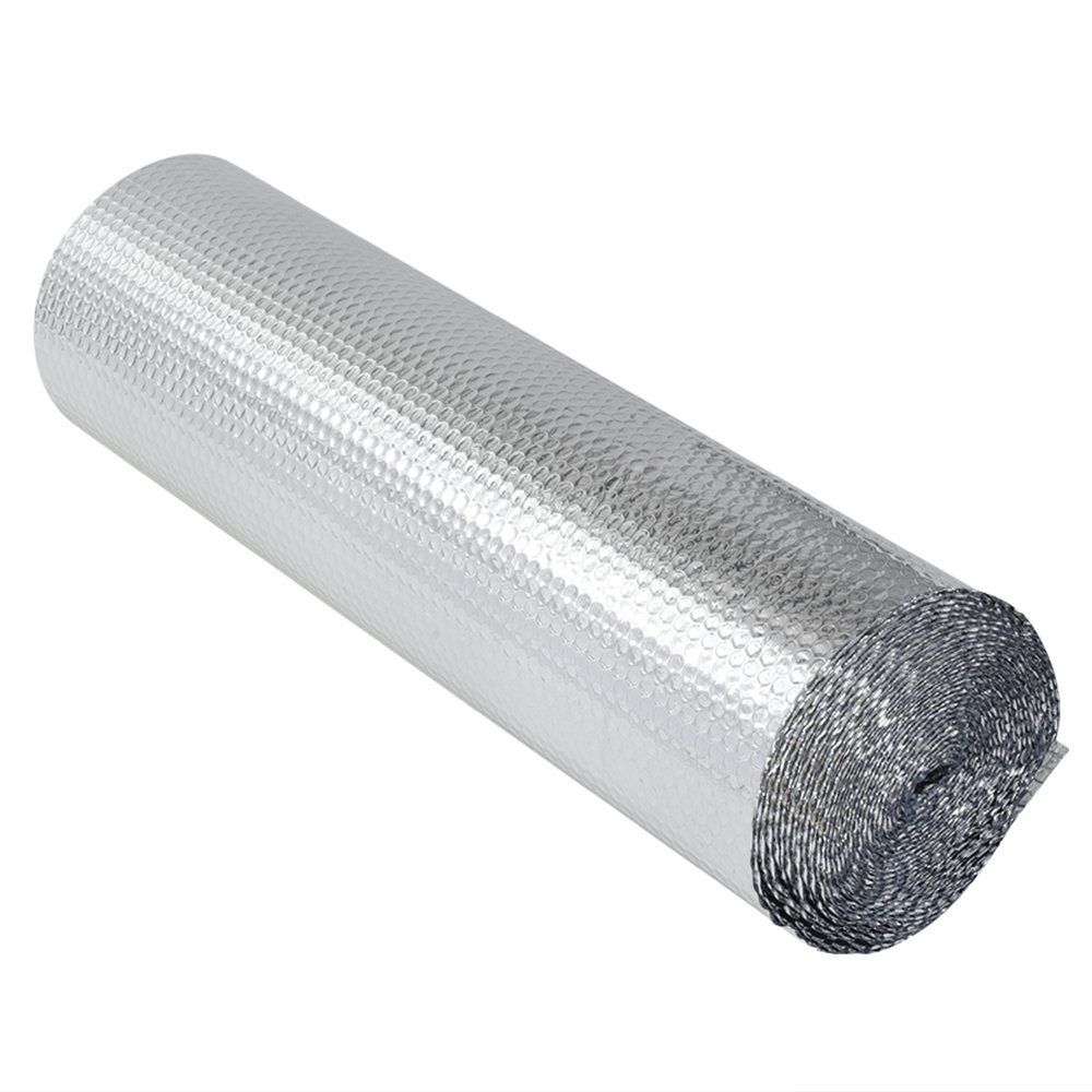 Panana 0.6×5m Aluminum Insulation Roll Double Foil Single Layer Air Bubble Roll for Roof /Loft /Wall /Home /Caravan (1.2*40m)