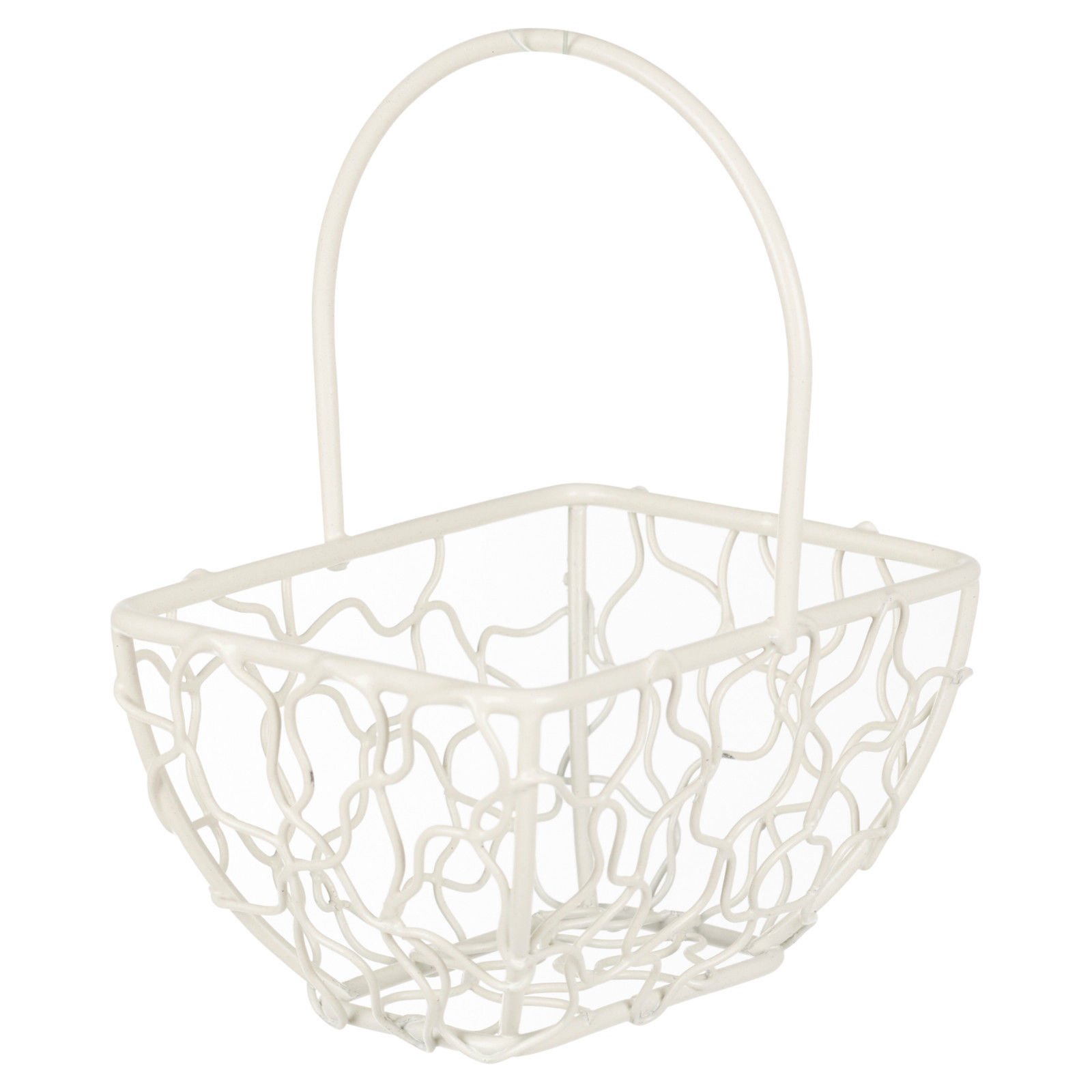 Urbnliving Rectangle Ivory Wire Mesh Basket