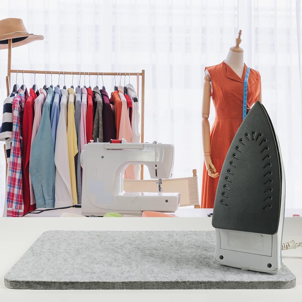 Wool Pressing Mat Portable Felted Ironing Board, 1/2 Inch Thick Retains Heat Pad for Quilting Supplies Sewing Notions DIY Crafts (17 X 13.5 Inch)