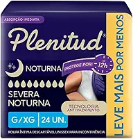 Plenitud Roupa Intima Noturna para incontinência urinaria G/XG - 24 unidades (Embalagem pode variar)
